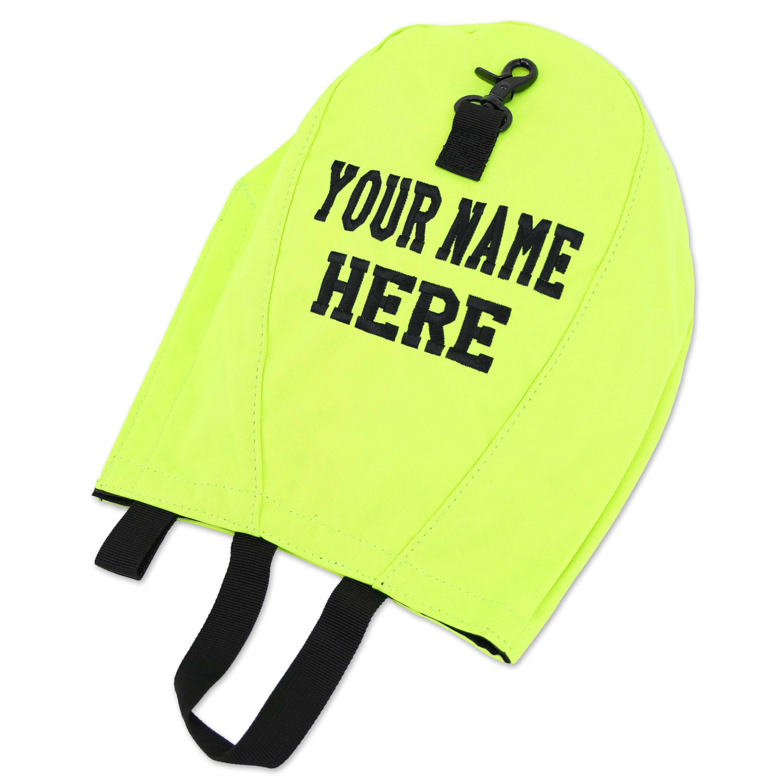 Lightning X Customizable Firefighter SCBA Air Pak Respirator Face Piece Mask Bag w/Embroidered Name - FLUORESCENT YELLOW