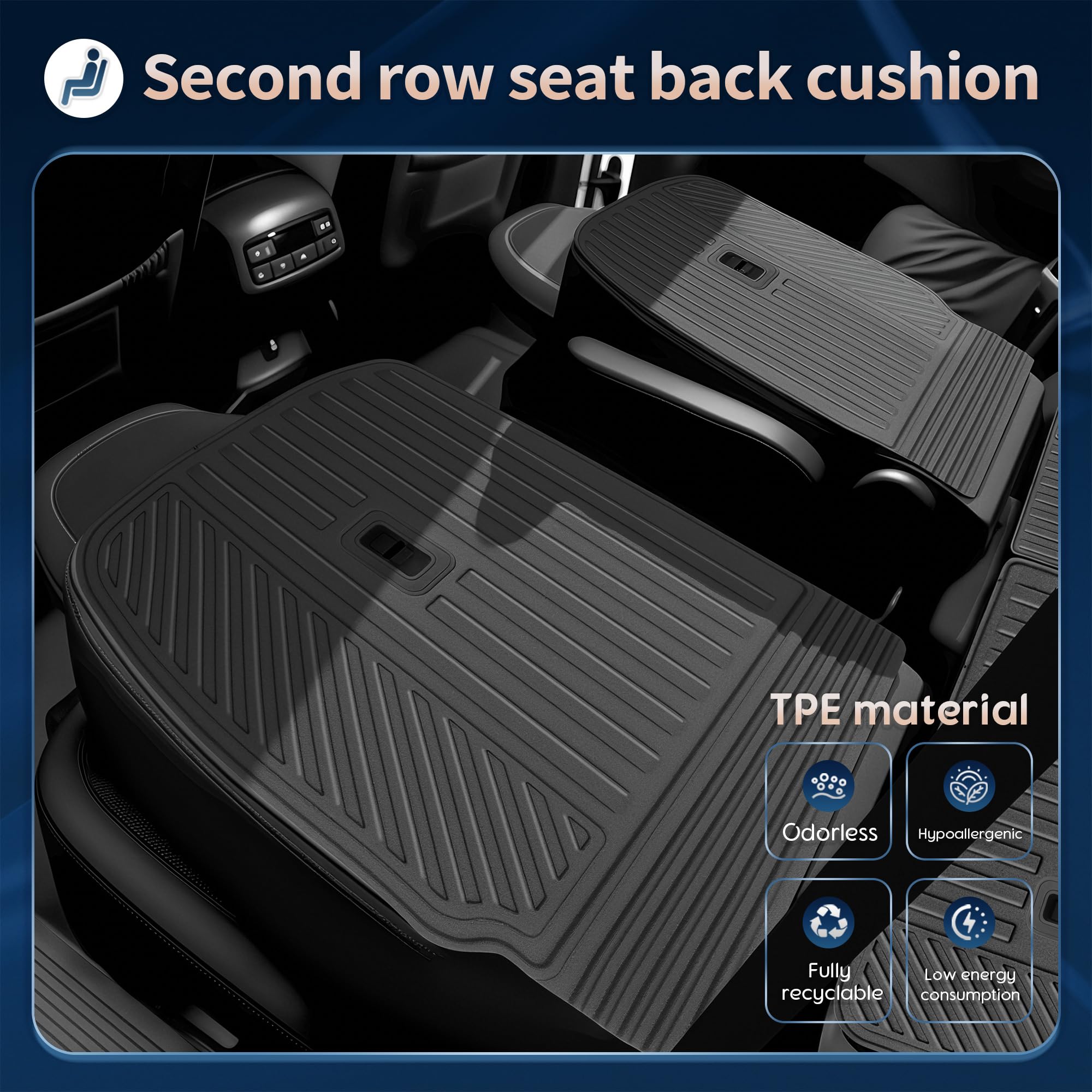 2026 Palisade Floor Mats Only Fuel 7-Seat All Weather TPE Cargo Mat with Backrest Mat for Hyundai Palisade — view 4
