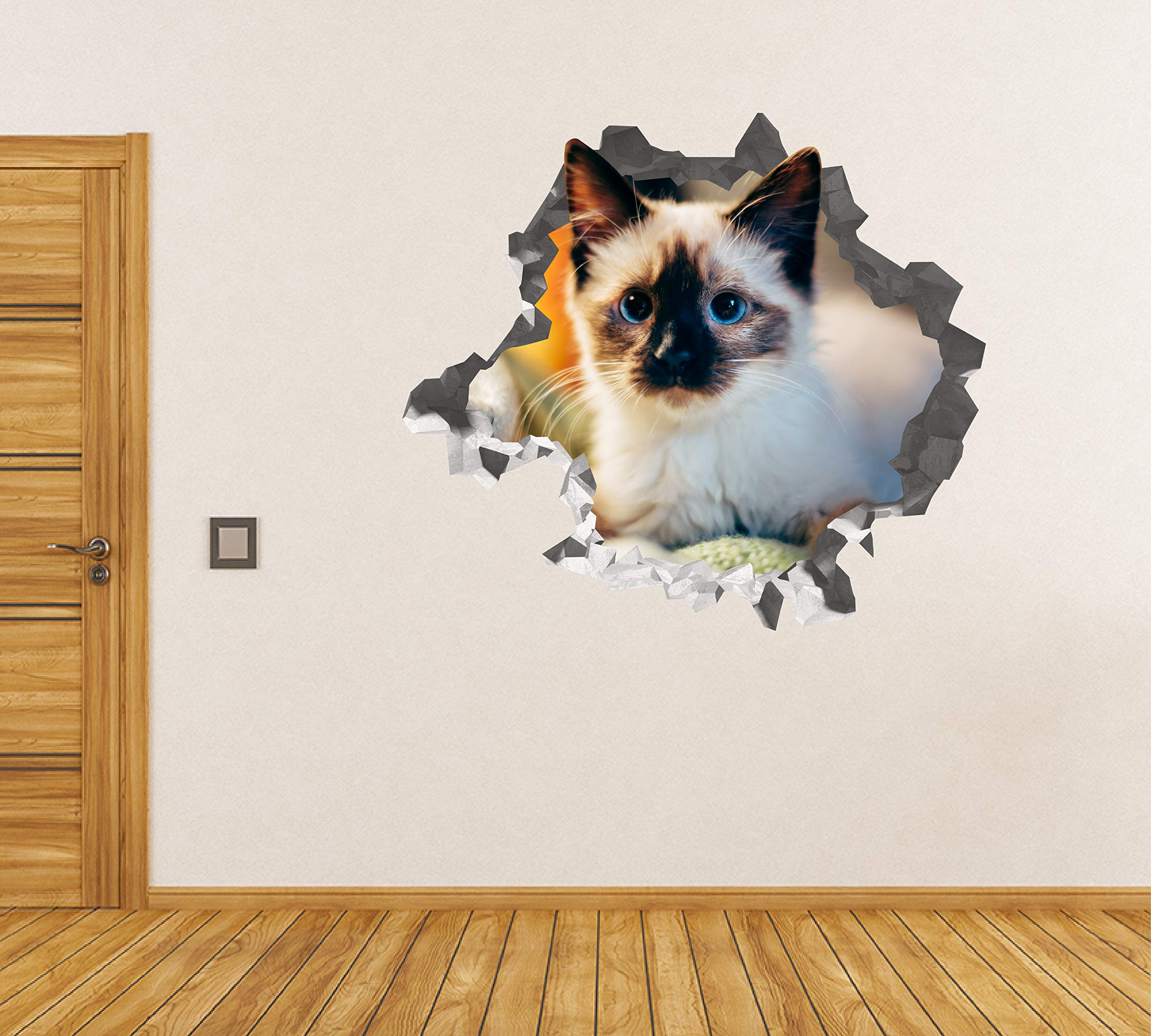 Gatito Pegatina - Calcomania Animales - Decoración de Cuartos Niños - Sticker de Gatitos - Decoración Infantil - JS380 (Gigante: 127 cm x 117 cm)