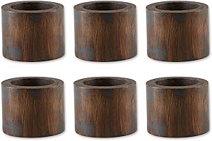 DII 6 Piece Rustic Farmhouse Wood Napkin Rings