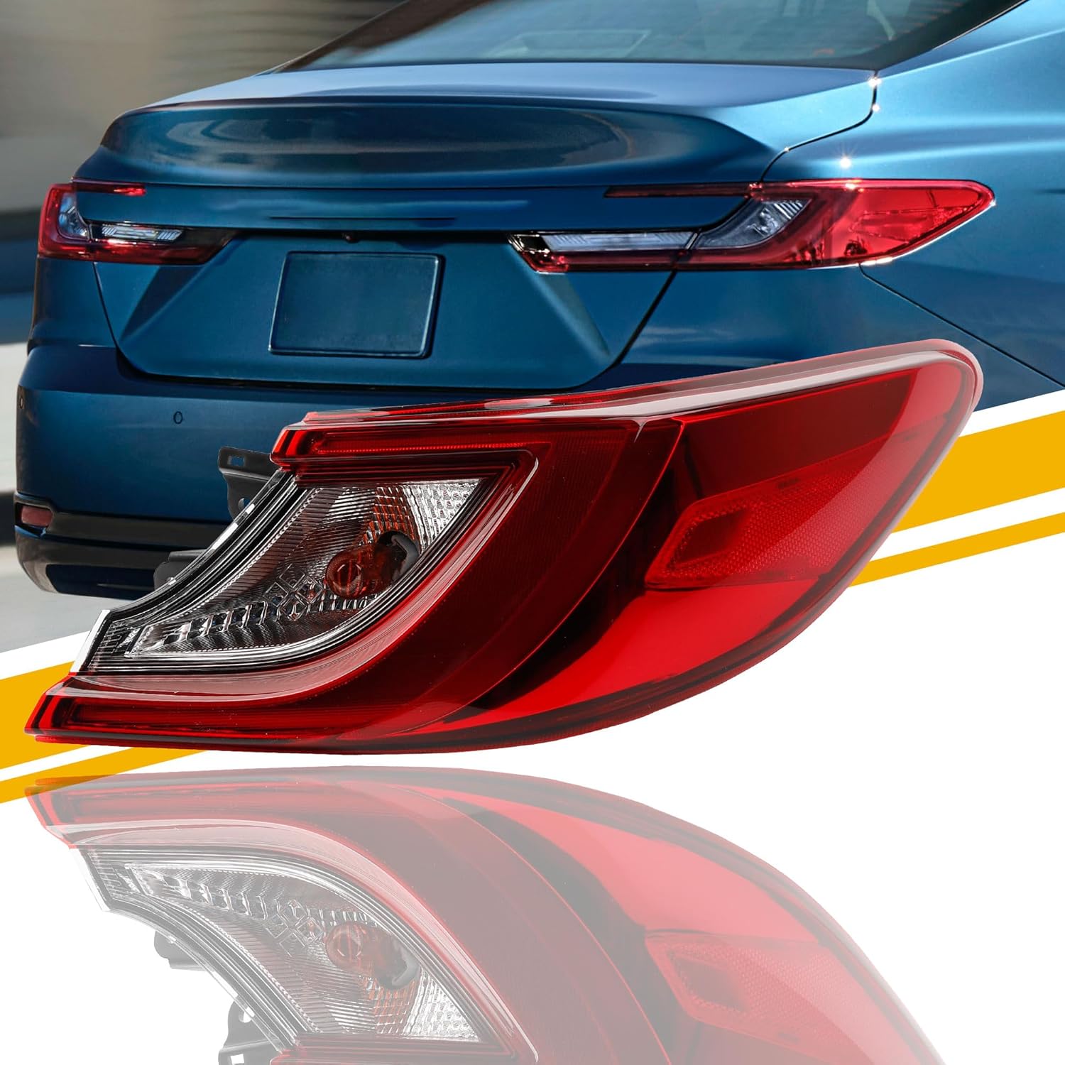 Dasbecan Right Passenger Side Halogen Outer Tail Light Assembly Compatible With 2025-2026 Toyota Camry LE SE Rear Tail Lamp Replacement Replace 381550-AQ010