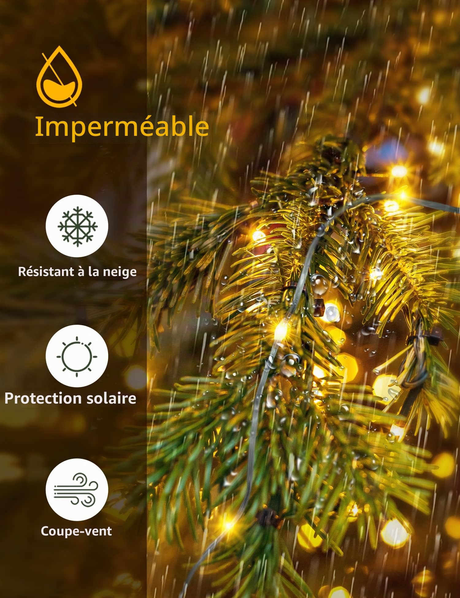 GYLEFY 3M *16 Branche Guirlande Lumineuse Sapin de NoëL, Blanc Chaud | Guirlande Lumineuse Extérieure en PVC, avec 8 Modes d'Éclairage et une Minuterie, Idéale pour Décorer le Sapin de Noël