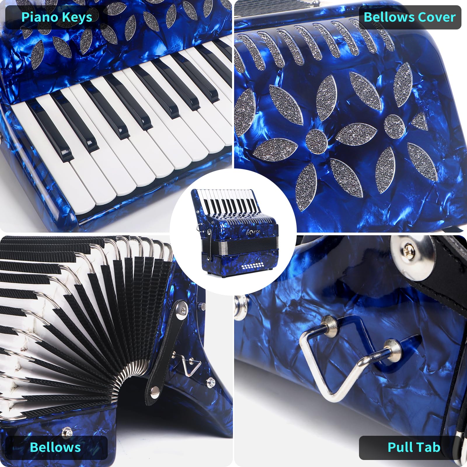 Amazon.com: 25 Keys Accordion, 16 Bass Student Piano Accordion