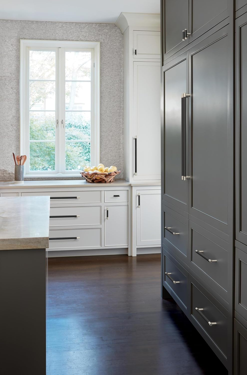 Amerock BP54042PNBBR | Polished Nickel/Black Bronze Appliance Pull | 24 inch (610mm) Center-to-Center Cabinet Handle | Esquire | Furniture Hardware