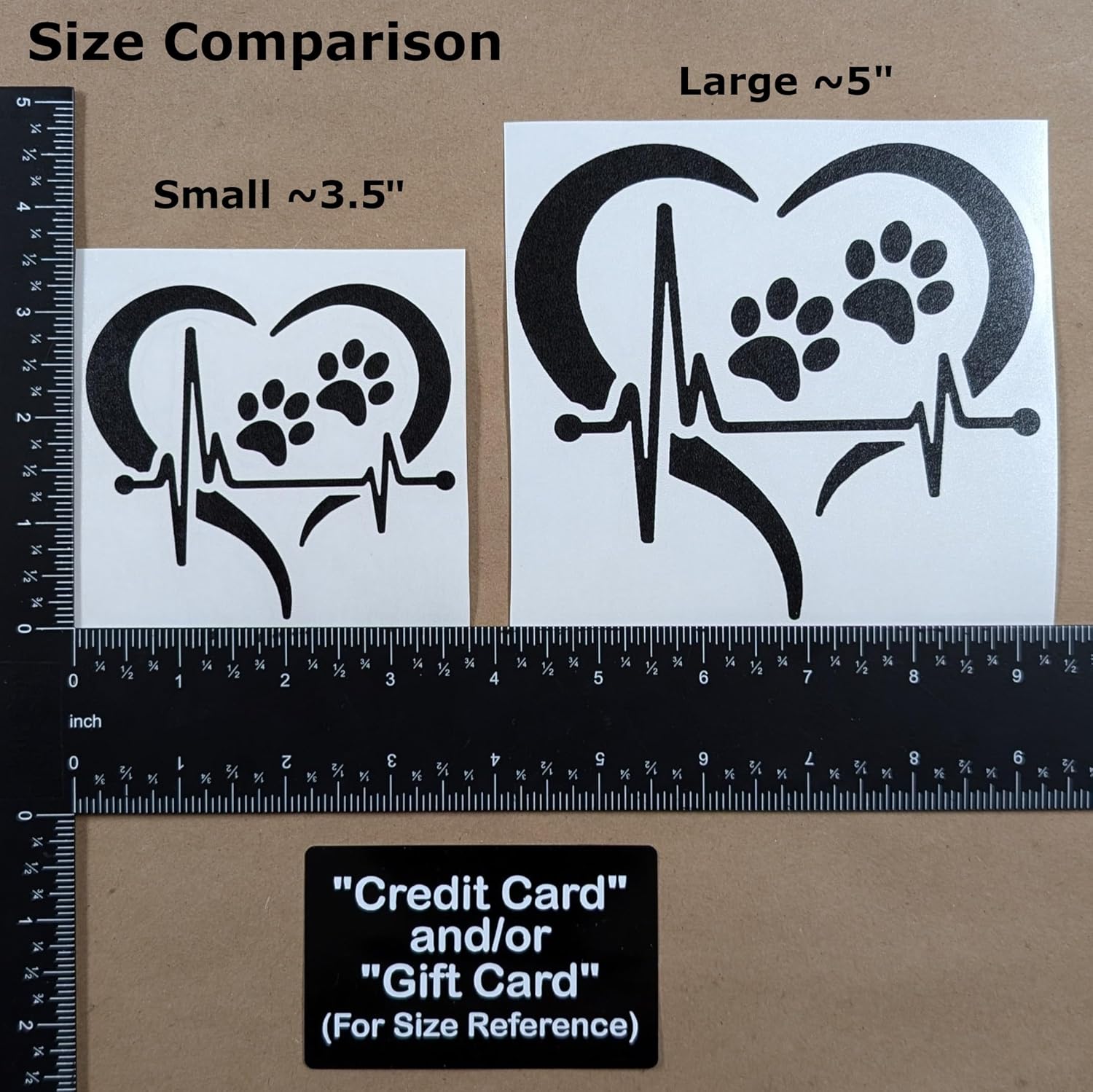 Paw Decals 4 Pack: Heartbeat, Infinity, Peace Love, Paw Heart (Black, Small 3.5") - Image 5