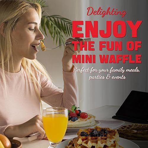 Miniatura 3 de Waflera Electrica - Mini máquina para hacer gofres doble de 4 pulgadas, waflera eléctrica, pequeña plancha para gofres para gofres, chaffles Keto,