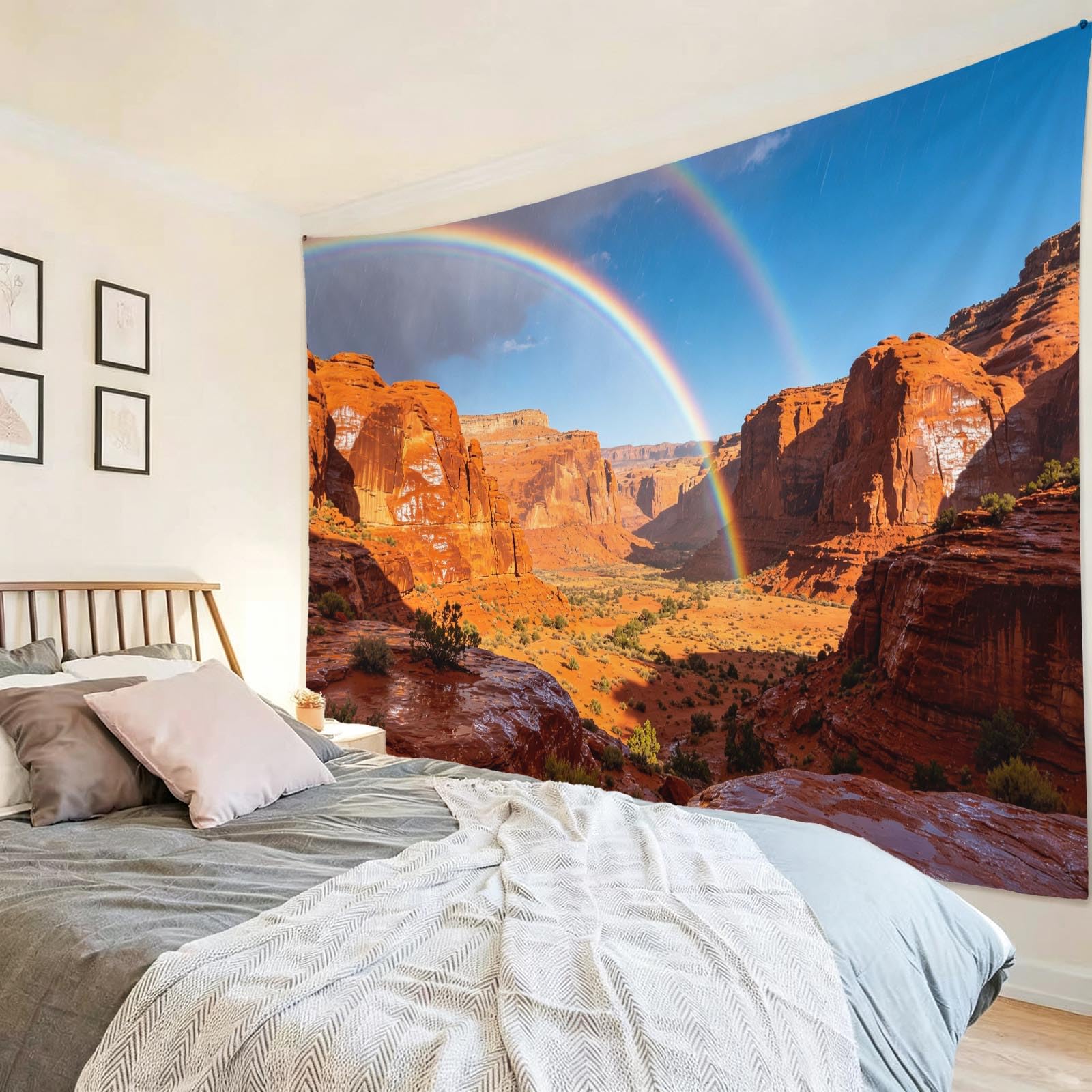 Arazzo da Parete Arcobaleno Canyon Desertico in Tessuto, 250x300 cm