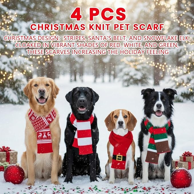 4 Pcs Disfraces Navideños para Perros de Talla Mediana a Grande miniatura 2