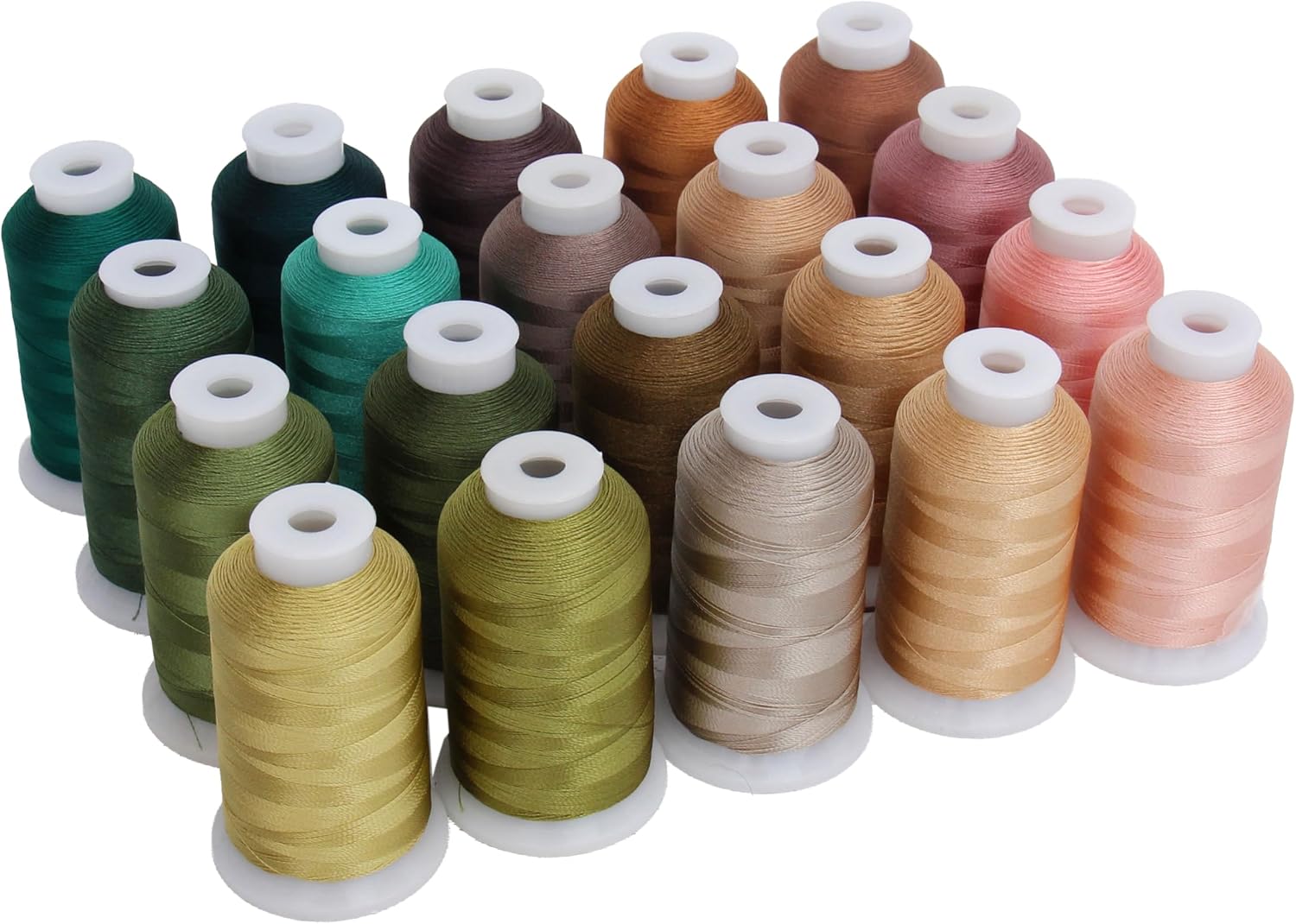 Threadart 20 Spool Polyester Embroidery Machine Thread Essential Colors | 1000M Spools 40wt | for Brother Babylock Janome Singer Pfaff Husqvarna Bernina Machines - 10 Sets Available