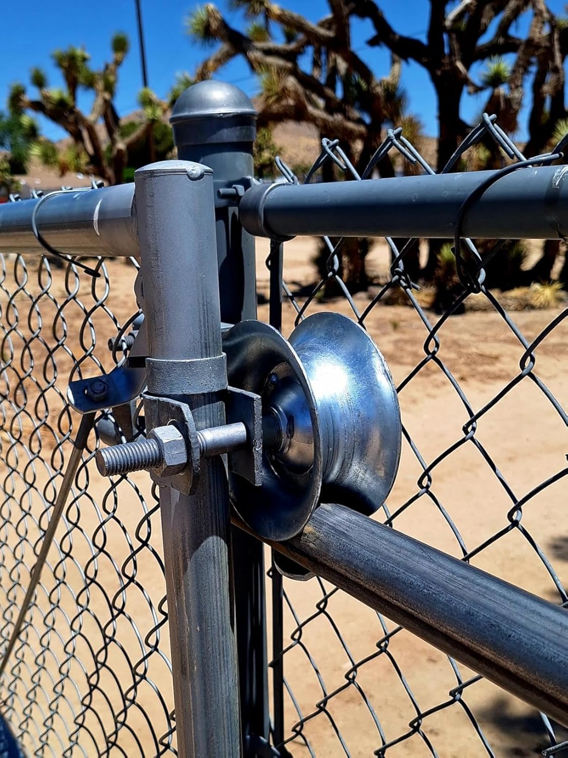 Rolling Gate Wheels, Sliding Gate Rollers, Rear Pipe Track Wheels for 1 7/8" or 1 5/8" Gate Frame x 1 5/8" Pipe Track, Chain Link Sliding Gates Hardware, Pack of 1