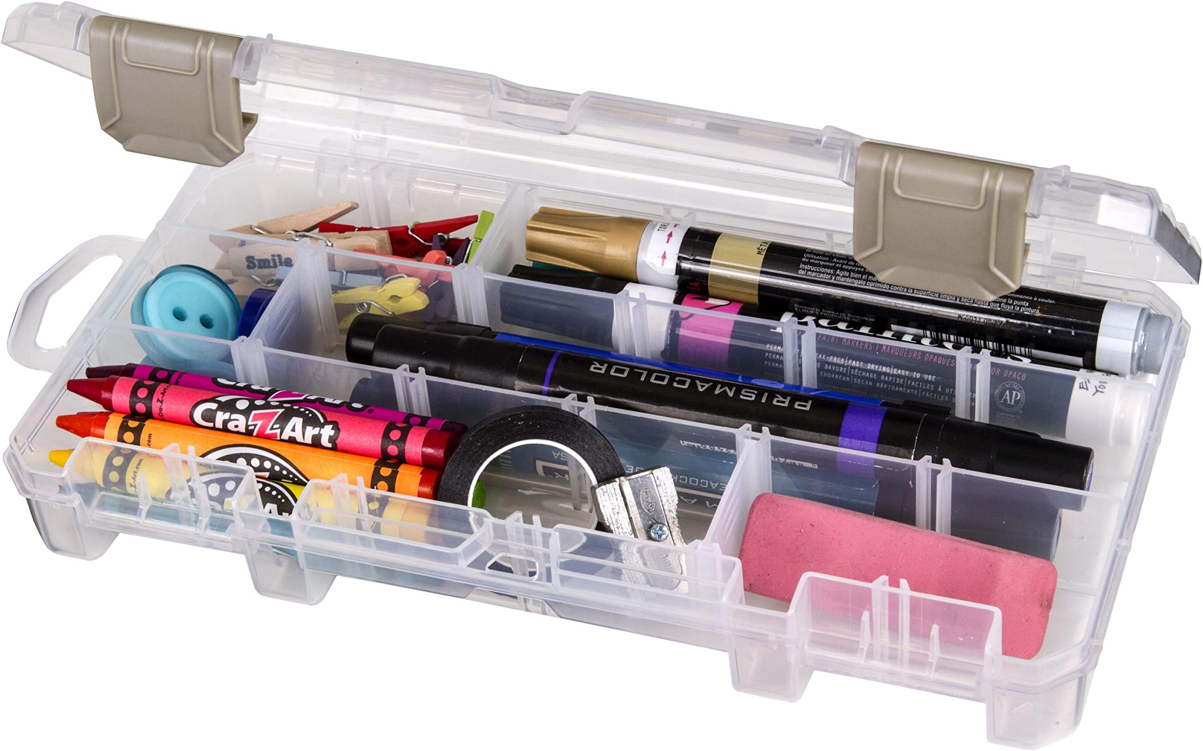 ArtBin 3003AB Solutions Small Box, Art & Craft Supply Organizer with Removable Dividers, [1] Plastic Storage Box