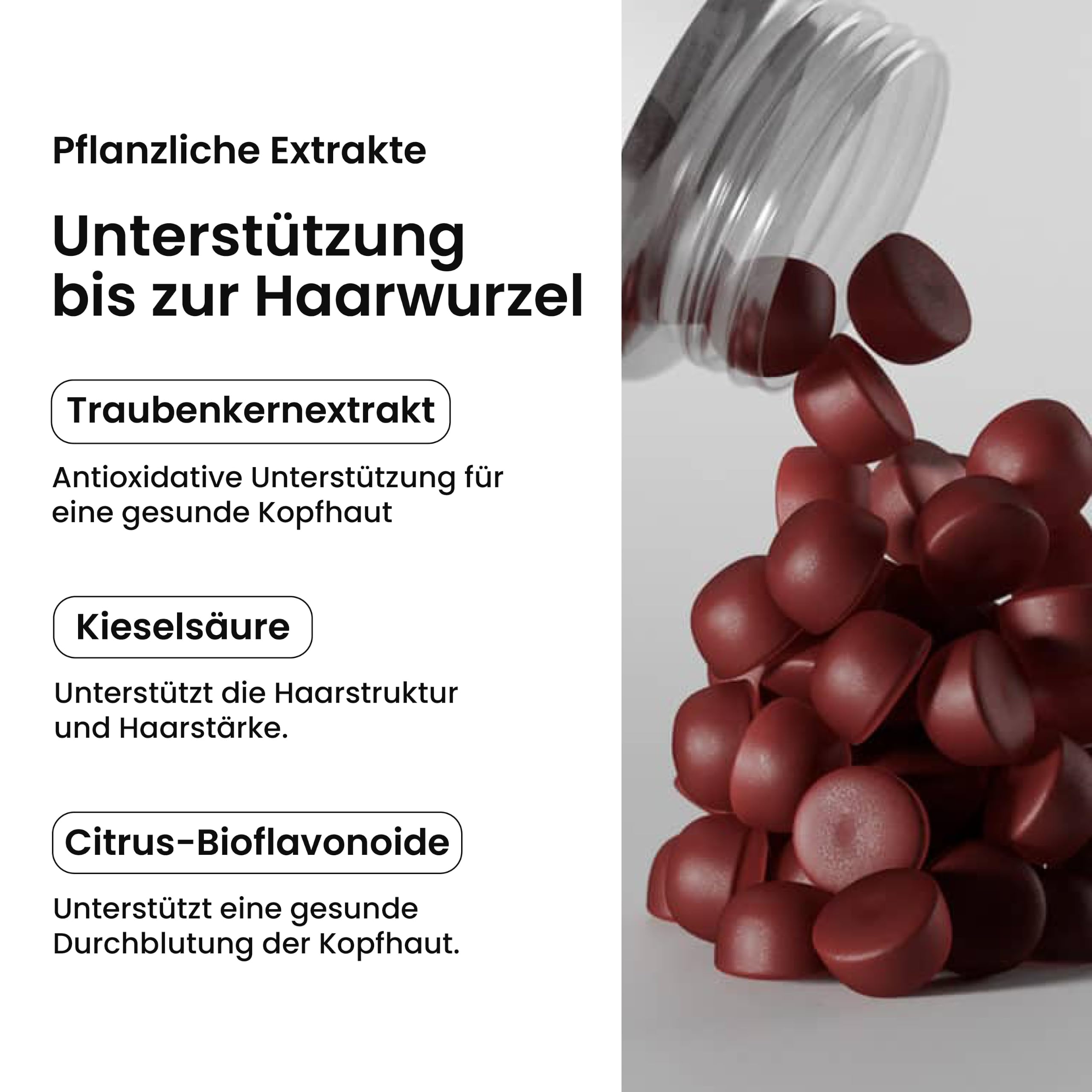 Hair Luxious® Biotin Gummies für Haarwachstum, hochdosiert mit 2500 µg Biotin, 100% vegane Gummies für Frauen mit Zink, Selen, Vitamin A, B, E, C & Mehr, Beeren-Geschmack - 60 Stück