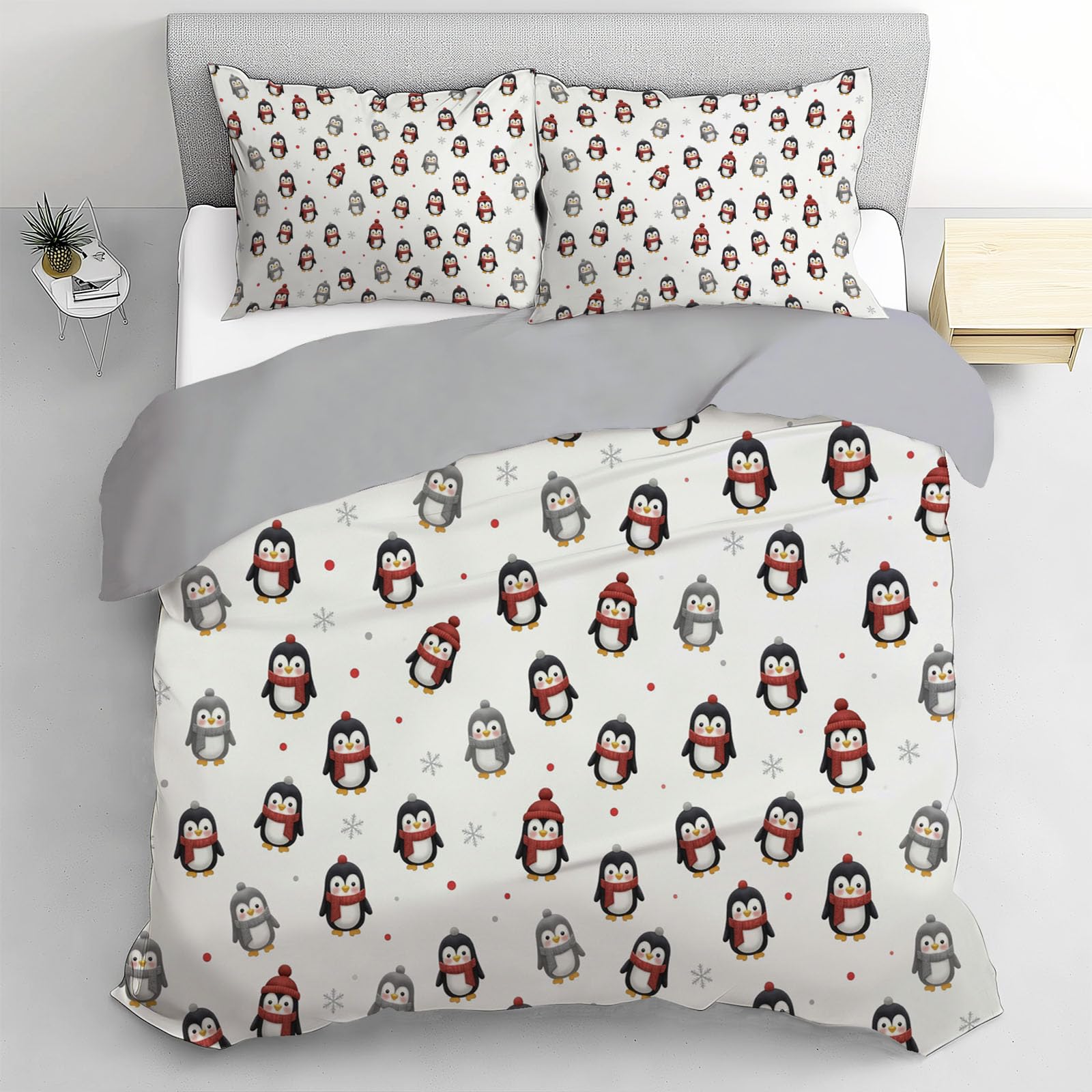 Housse de couette 220x240 fermeture éclair pour enfiler votre couette sans effort