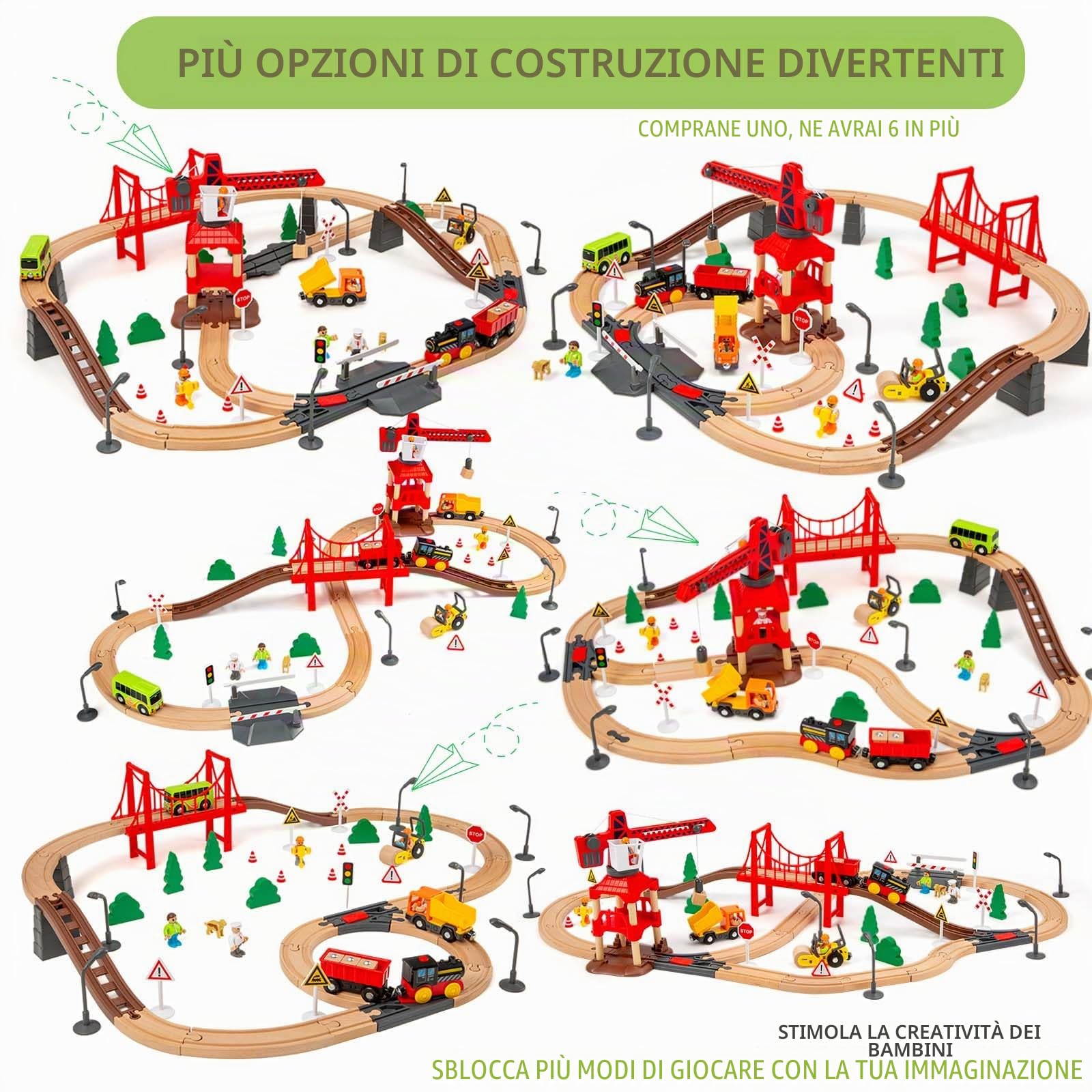 Set treno in legno