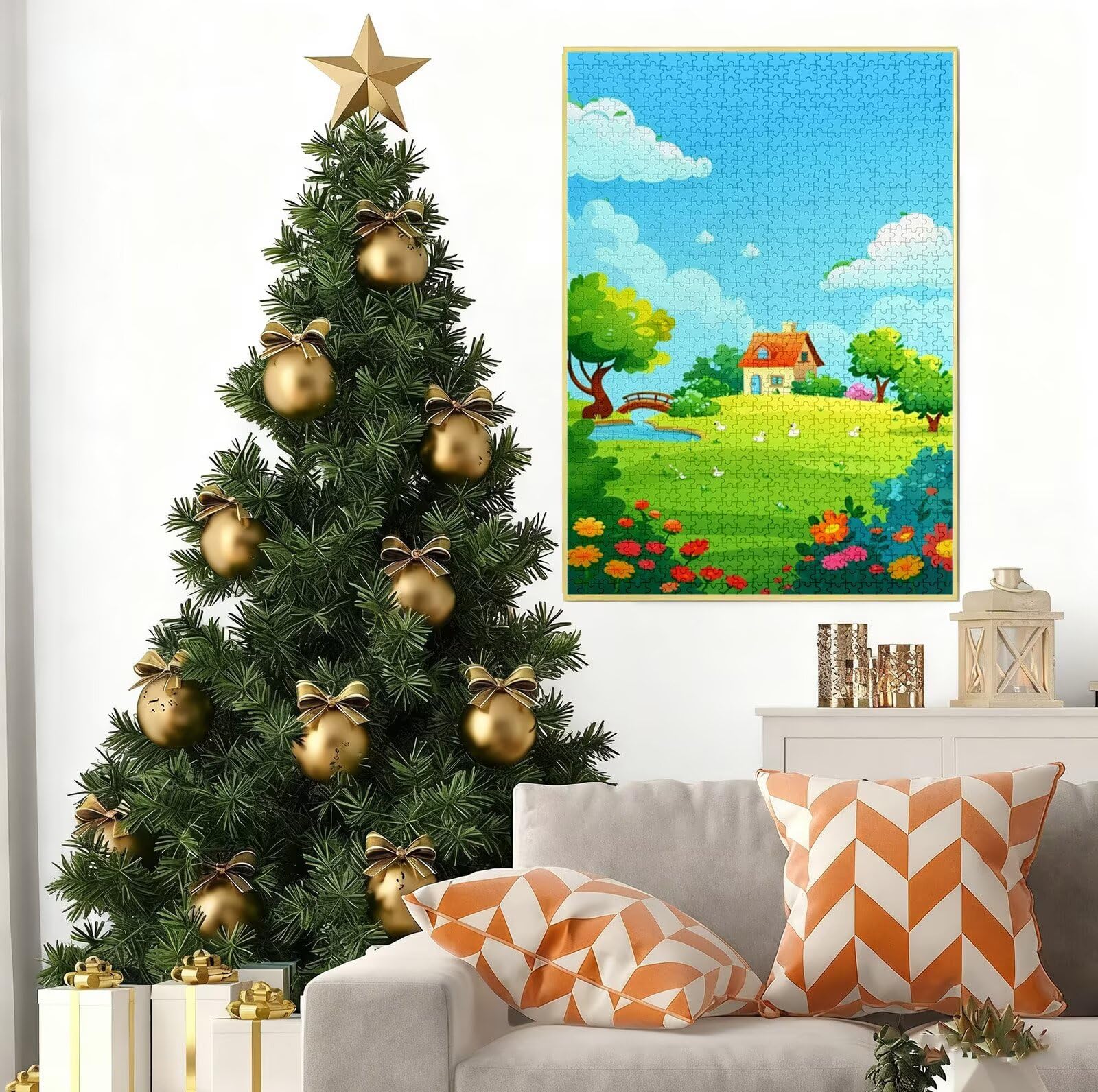 Puzzle 6000 Pezzi per Adulti e Ragazzi, 3 4 5 Anni Puzzle Cabina 6 7 8 Anni Giochi Educativi Sostenibili Con Per Adulti Da Gioco in Legno Di Alta Qualità Jigsaw Paesaggio per Gioco Familiare B-3168