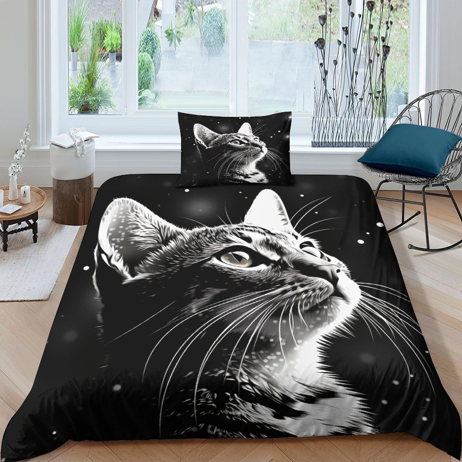 Housse de couette Civet hypoallergénique parure de lit respirante en microfibre douce avec zip