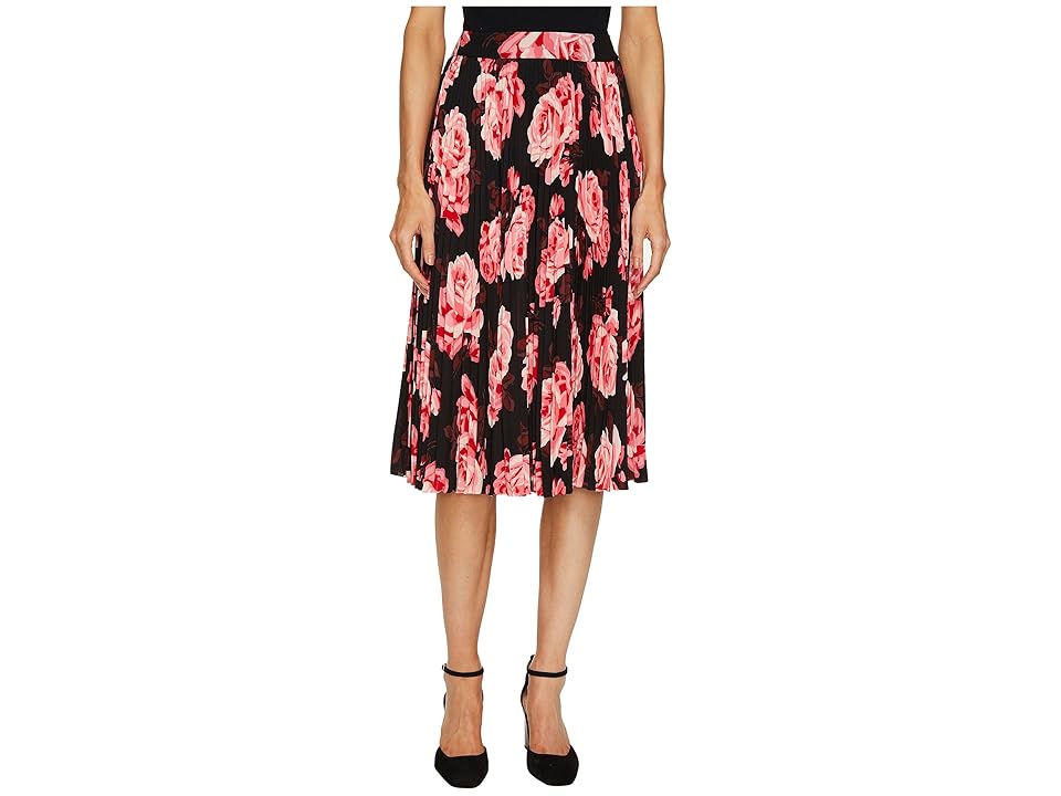

Kate Spade New York Rambling Roses Rosa Pleated Skirt (Black Multi) Women's Skirt