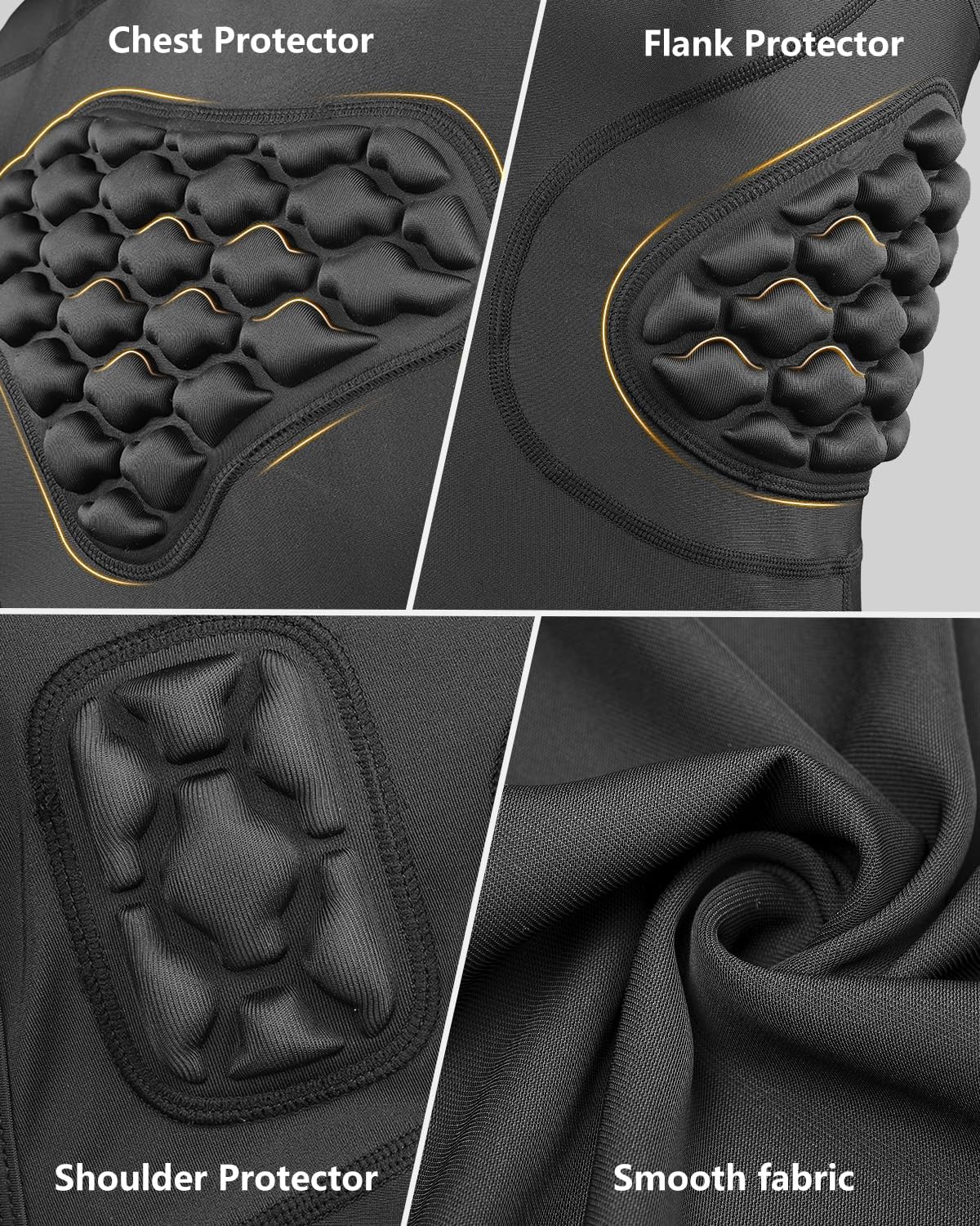 Youth Football Padded Shirt Chest Rib Protector Boys Heart Guard Sternum Protection Kids Rugby Undershirt - Image 4