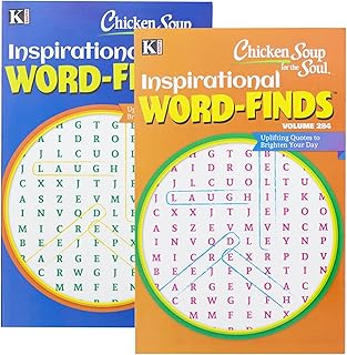 Kappa Chicken Soup for The Soul Word Finds Puzzle Book-8" x 5" Digest Size 2 Titles, Word Search Find Words Books for Adults Teens, Training Learning with Game, 24-Pack