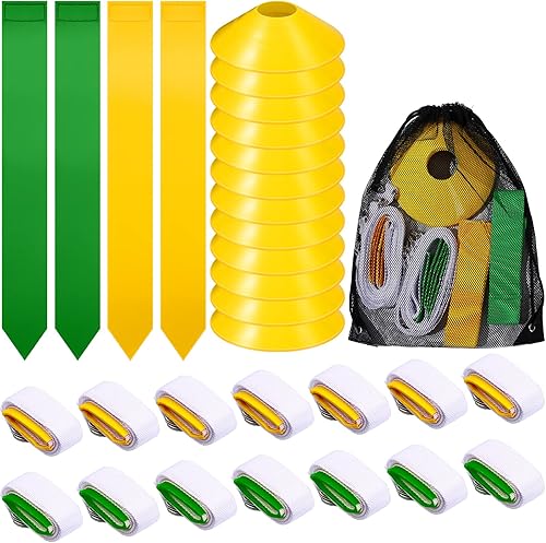 Miniatura 7 de 14 Player Flag Football Set, Includes 14 Flag Football Belts, 12 Cones, Carrying Backpack Football Stuff for Flag Football