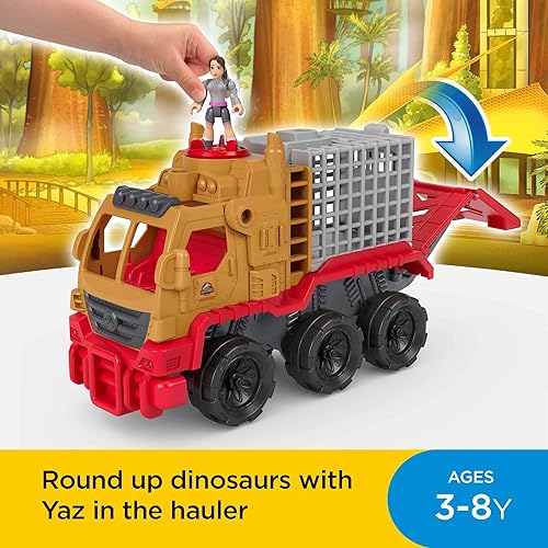 Miniatura 2 de Fisher-Price Imaginext Jurassic World Camp Cretácico Juguetes transportador de dinosaurios y figura posable de Yaz para niños preescolares a partir