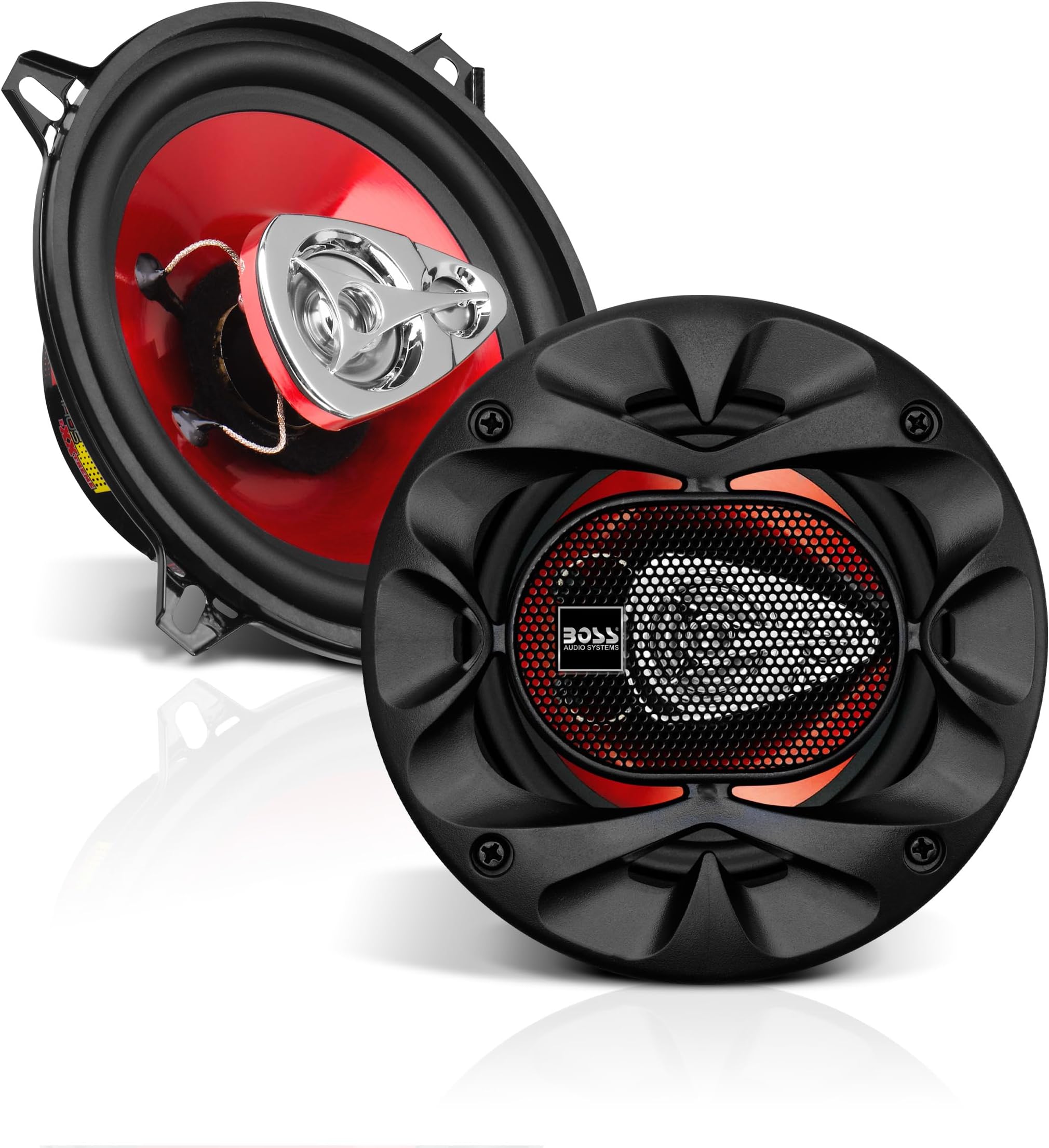 BOSS Audio Systems CH5530 Car Speakers - 225 Watts of Power Per Pair and 112.5 Watts Each, 5.25 Inch, Full Range, 3 Way, Sold in Pairs, Easy Mounting