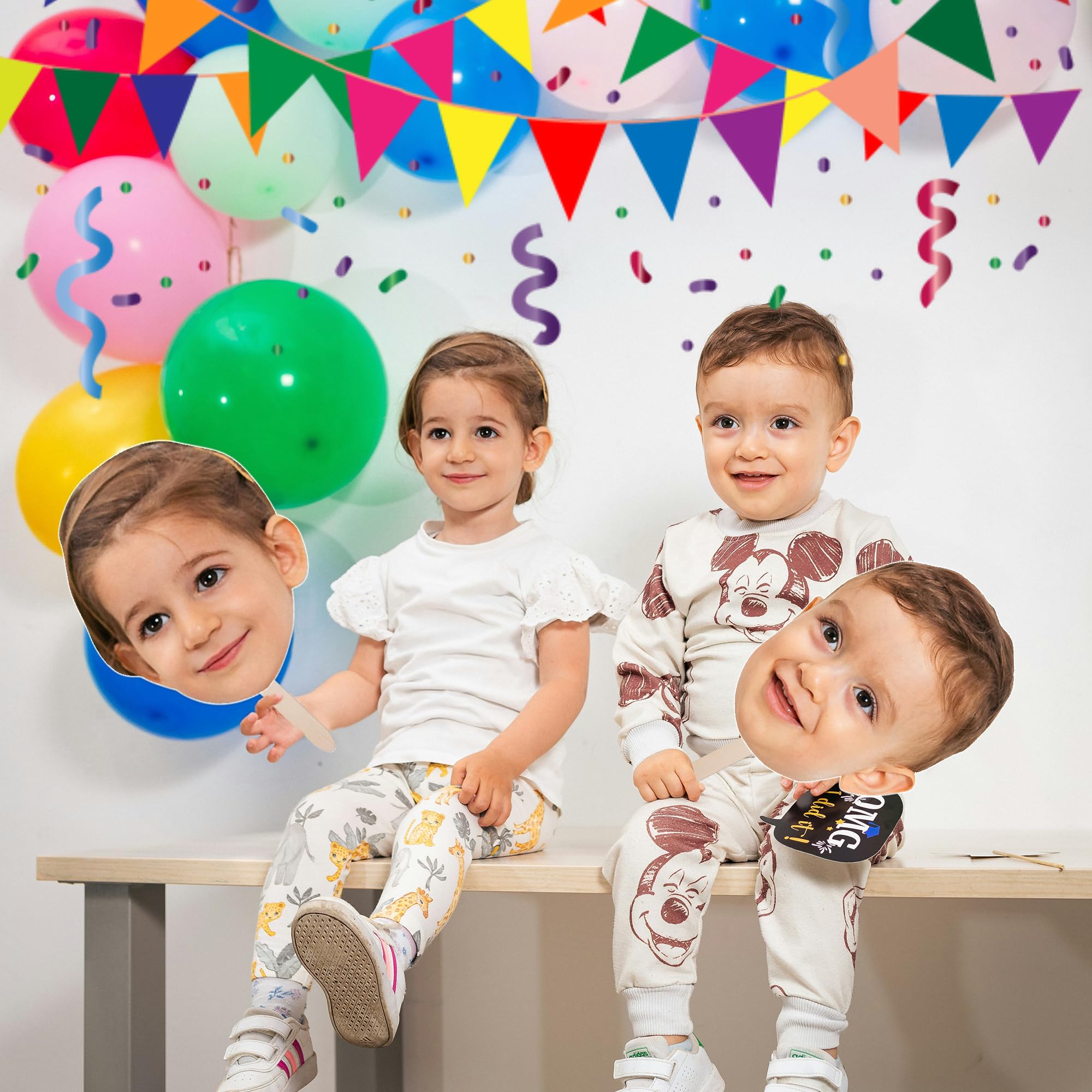 Custom Cutout Big Head Stick, 9 size options, Hand-Hold Fun Face, Party Fun, Graduation Decoration, Personalized Big Face, Life Size Cardboard Contour Cuts, Upload Your Own Photo, 12'' up to 36