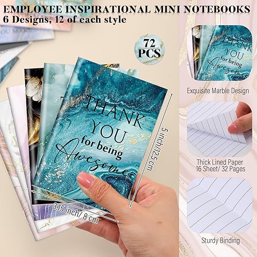 Miniatura 8 de Kosiz 48 piezas de regalos de agradecimiento a los empleados, diario inspirador a granel y bolígrafo, cuadernos motivacionales, regalos de
