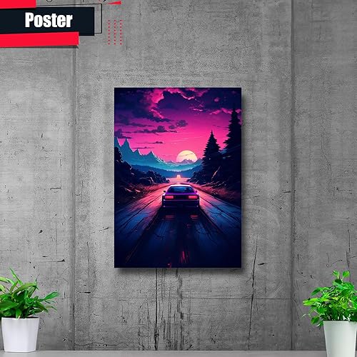 Miniatura 2 de Unique Synthwave Style Retro Art, 80s style art, framed poster print, guest room art, cool living room art, Home Decoration, poster Prints