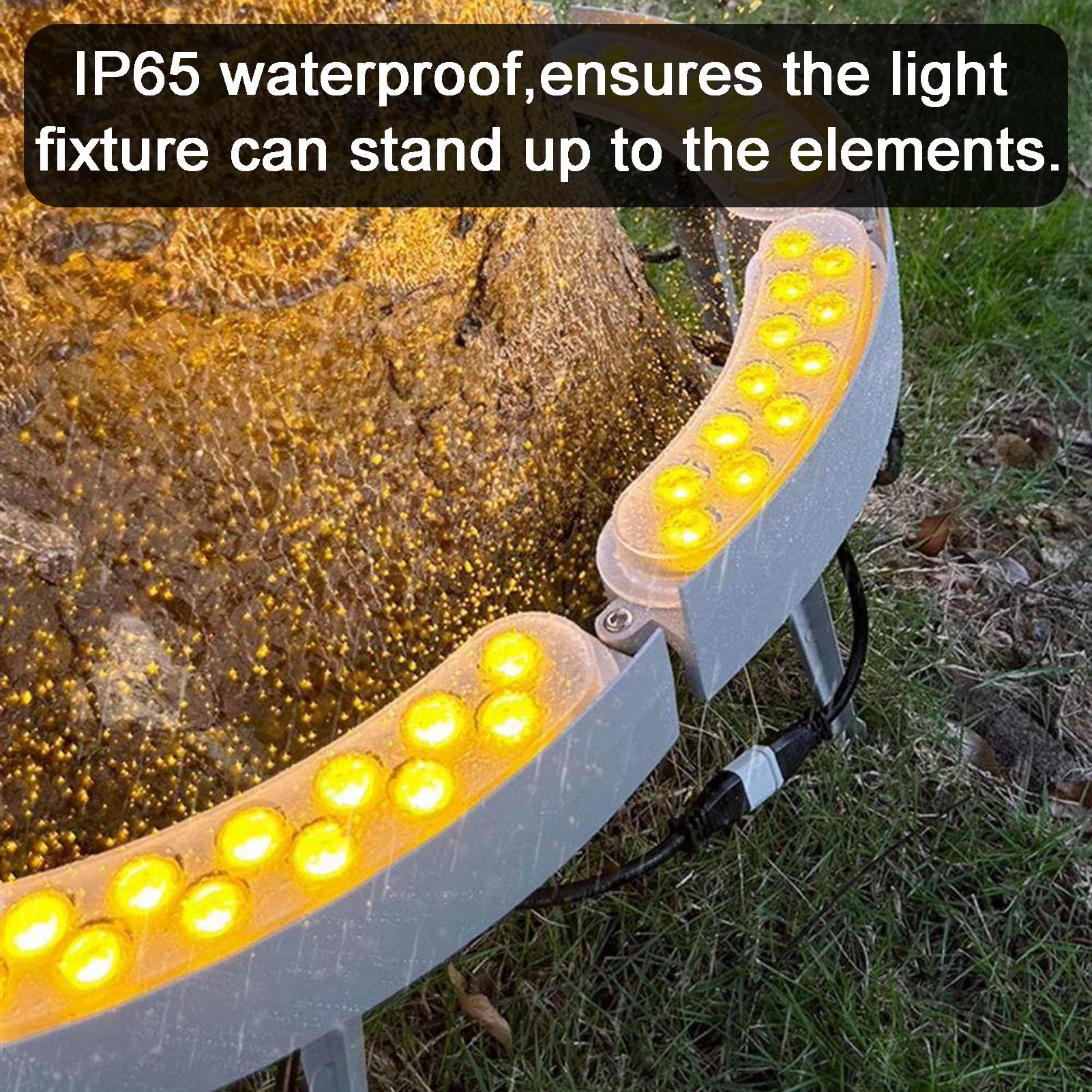 Luce per alberi ad anello per esterni, illuminazione paesaggistica a energia solare, per giardino con alberi(5 SETS)