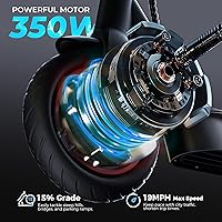 Vista 2 de iScooter Scooter eléctrico para adultos y niños grandes, velocidad máxima de 19 Mph, rango máximo de 18 millas, scooter E plegable y ligero