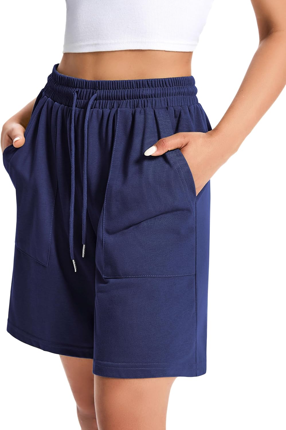 Womens Cotton Sweat Shorts Casual Summer Short Loose Drawstring Lounge Running Athletic Shorts with Pockets - Image 5