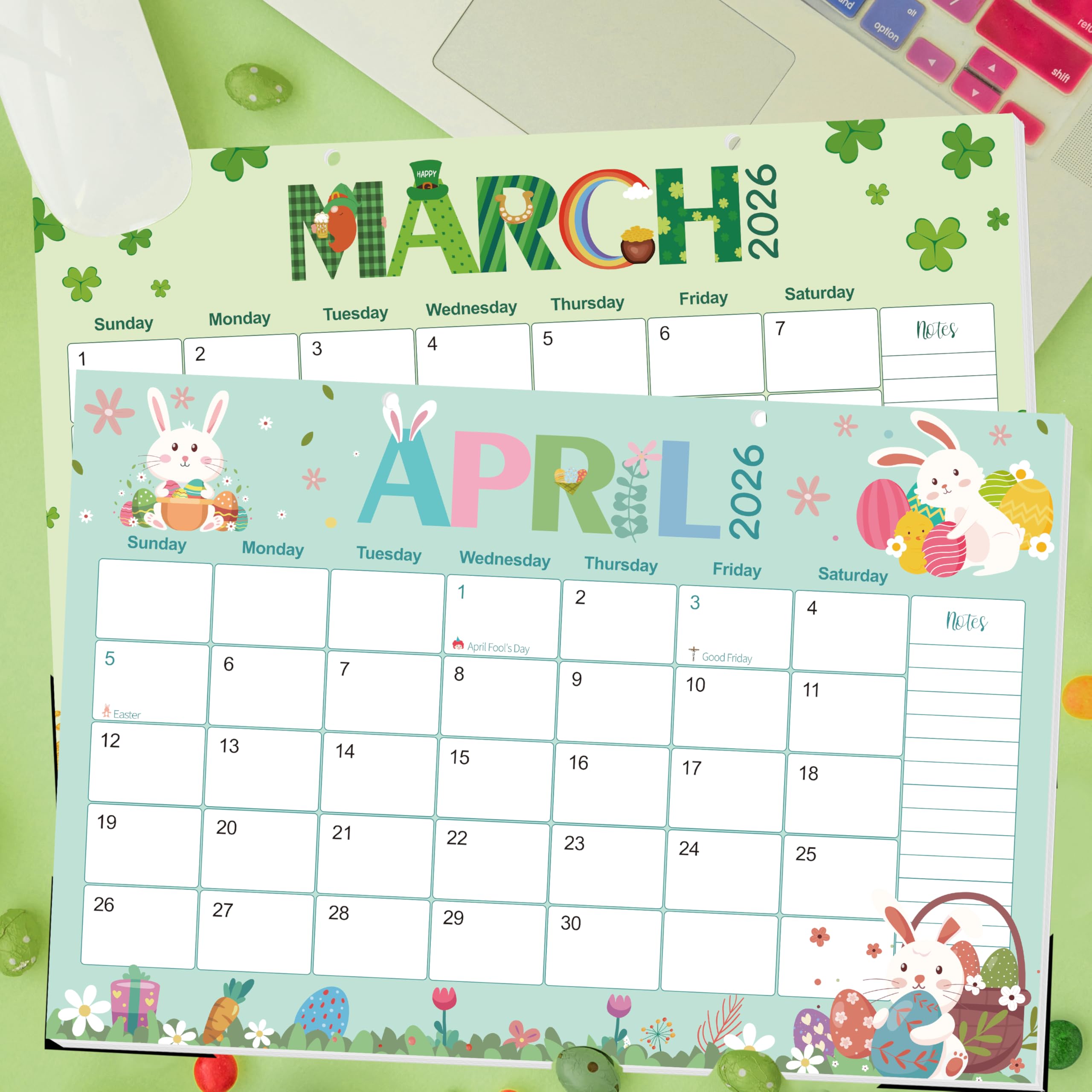 Guasslee Desk Calendar 2026-2027 18-Month from 2026 Jan - 2027 Jun 17x11 5 Large Monthly Desk Planner with — view 9