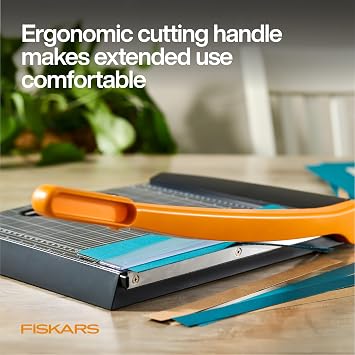 Fiskars 12 Recycled Bypass Guillotine Paper Cutter, Self-Sharpening