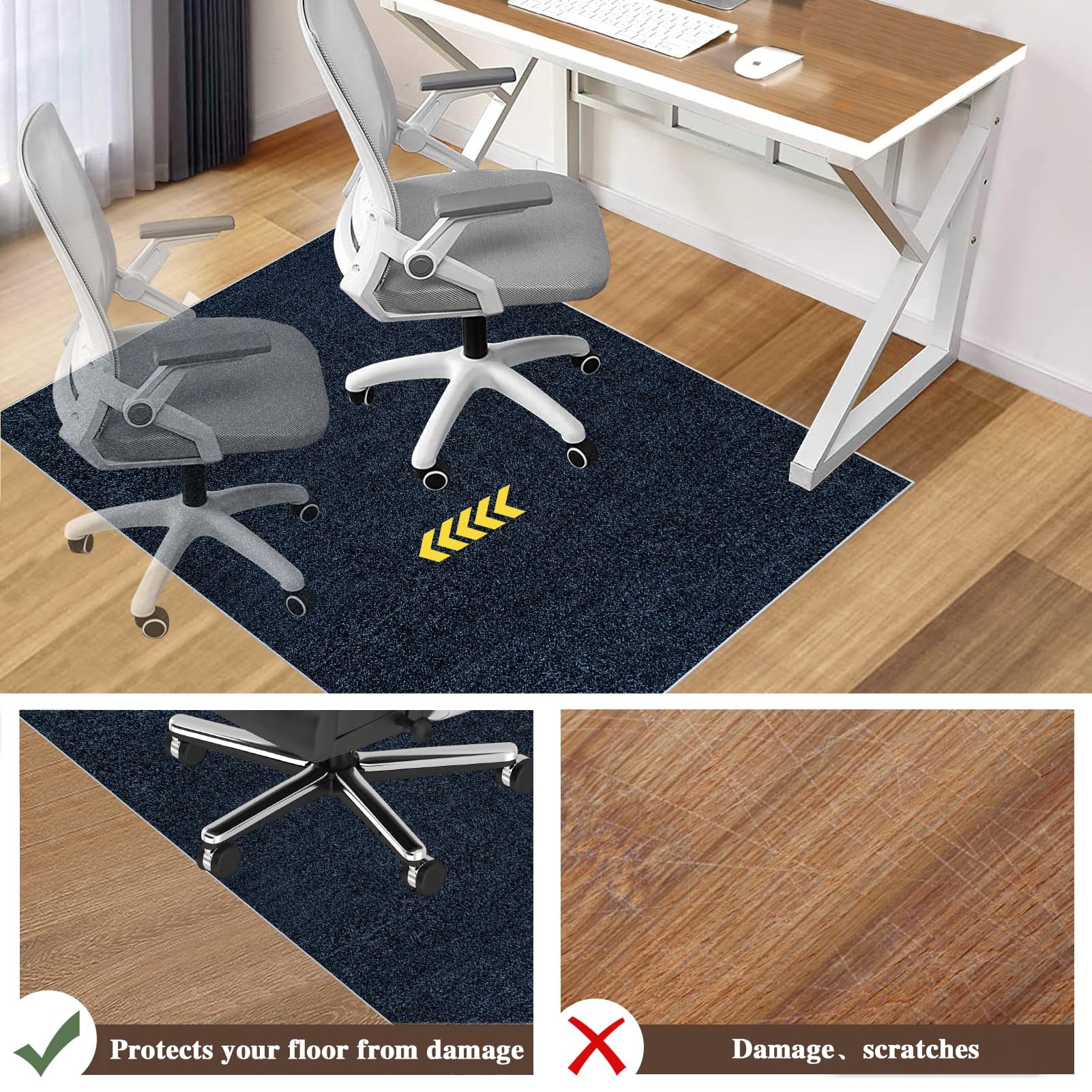 Placoot Bürostuhl Unterlage 140x90cm - Bodenschutzmatte Für Parkett & Hartböden