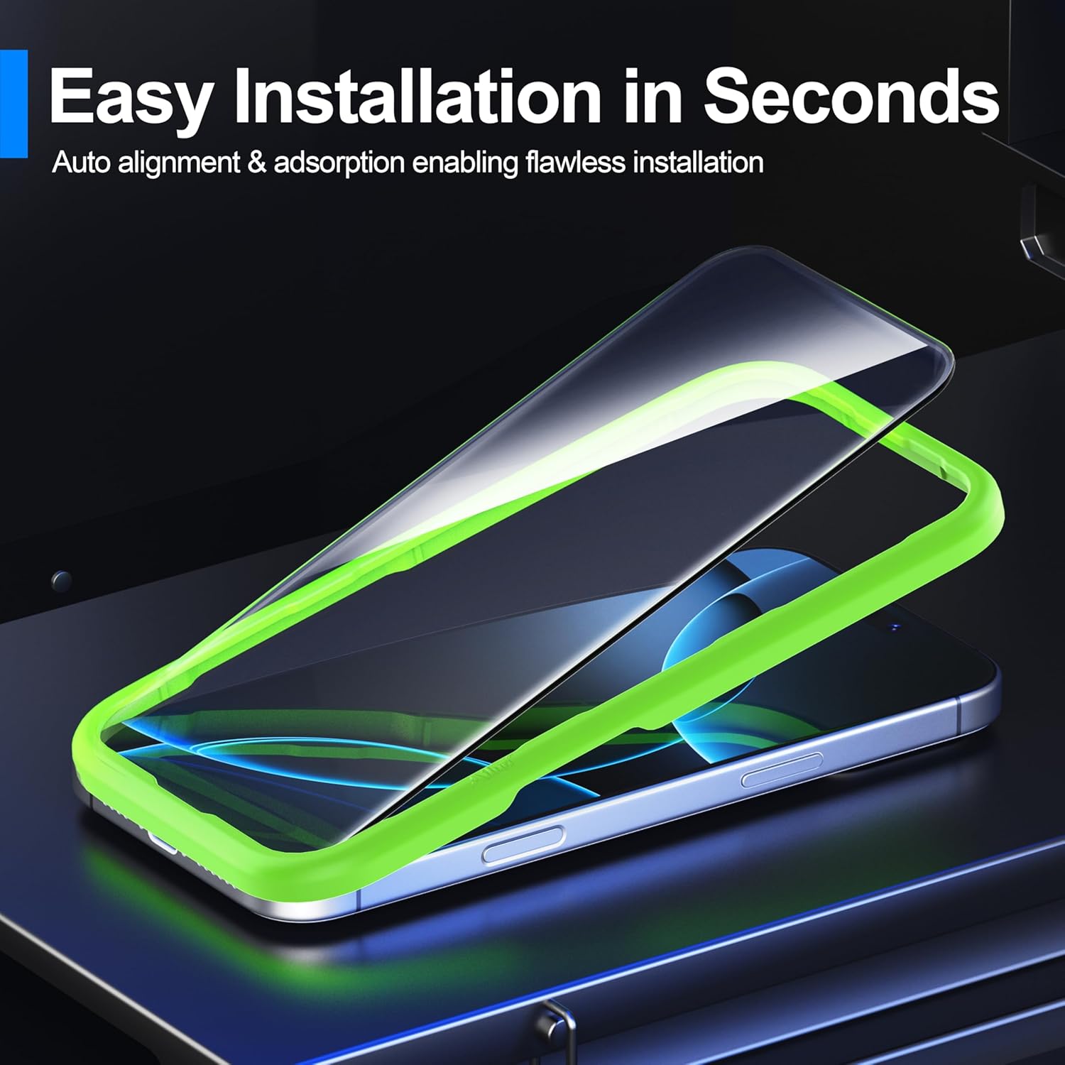 Ailun 3 Pack Screen Protector for iPhone 16 Pro [6.3 inch] + 3 Pack Camera Lens Protector with Installation Frame,Case Friendly Tempered Glass Film,[9H Hardness][Not for iPhone 16e/16/16 Plus/Pro Max]