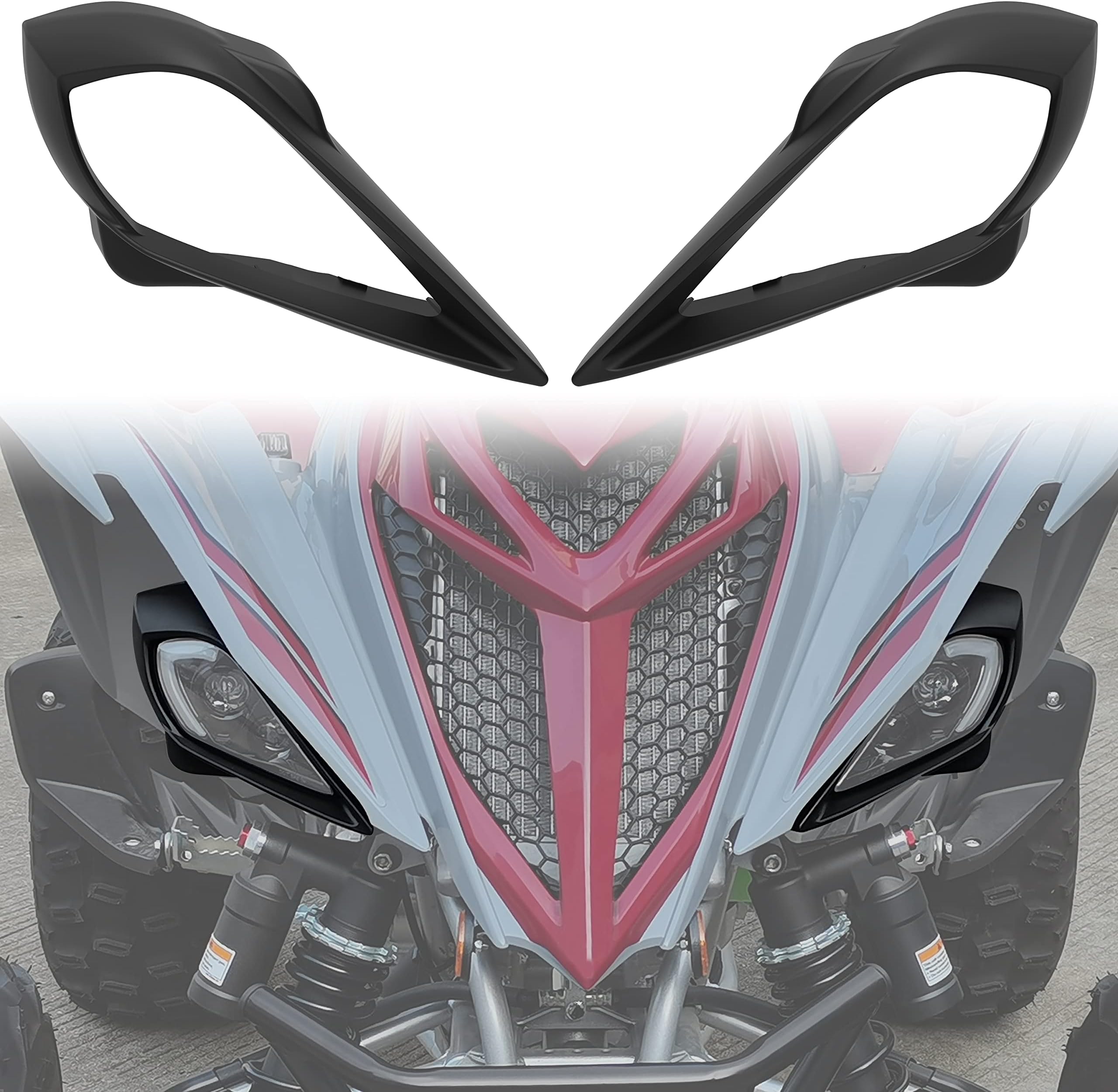 Sautvs Left & Right Headlight Covers For Raptor 700, Head Lamps Light Cover Trim Bezel Yamaha Yfz 450 Yfz450R Yfz450X Wolverine 350 250 700 2006-2022 Accessories (2Pcs)