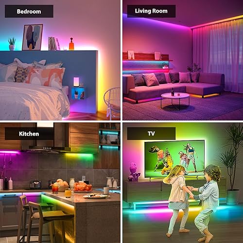 Miniatura 4 de dephen ICRGB COB - Tira de luz LED COB, tiras LED que cambian de color de 16.4 pies, luces LED de aplicación o control remoto, luces LED de