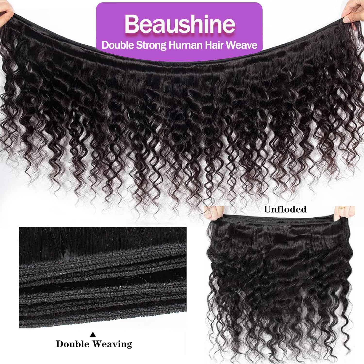 10A Raw Human Hair Bundles with 4x4 Loose Deep Wave Closure (20 22 24+20 Inch), Unprocessed Brazilian Virgin Curly Human Hair Bundles with Lace Closure Free Part Pre plucked Natural Color