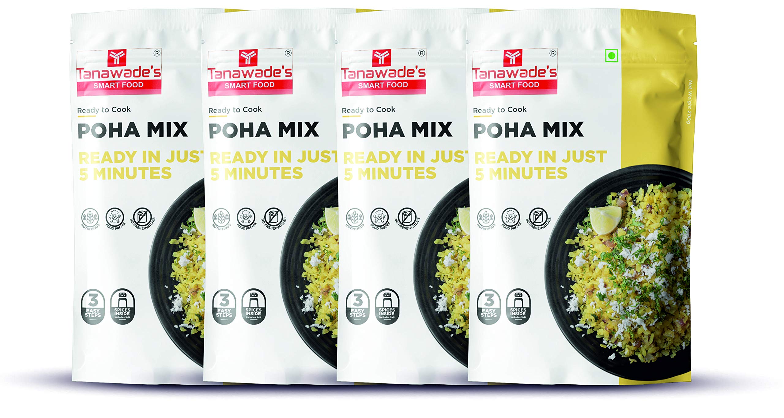 Tanawades Smart Food Instant Poha Mix,(Buy 3 Get 1 Free) Ready to Cook, Home Food with Hand Picked Flavours, Pack of 4 (B07XFFYKWS) Amazon Price History, Amazon Price Tracker