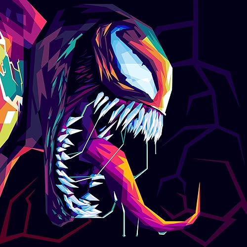 Modern Merch Kits de pintura de diamantes Venom para adultos, arte de diamantes de Marvel grande para adultos, manualidades para adultos, taladro