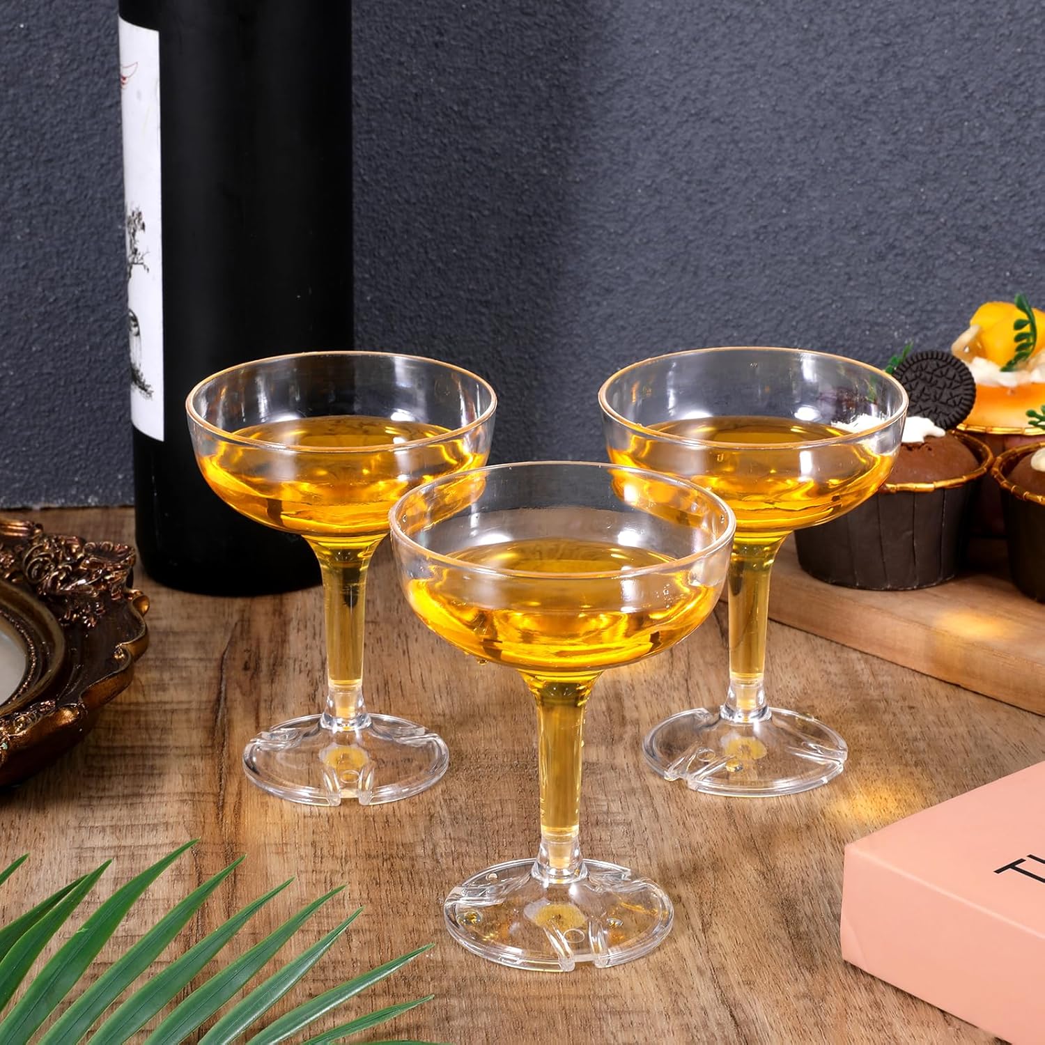 40 Pcs Acrylic Champagne Coupe Glasses, 5 oz Acrylic Martini Glasses for Party Champagne Tower, Unbreakable Margarita Coupe, Stackable Stemmed Margarita Coupes, for Wedding Birthday Party Bar - Image 7