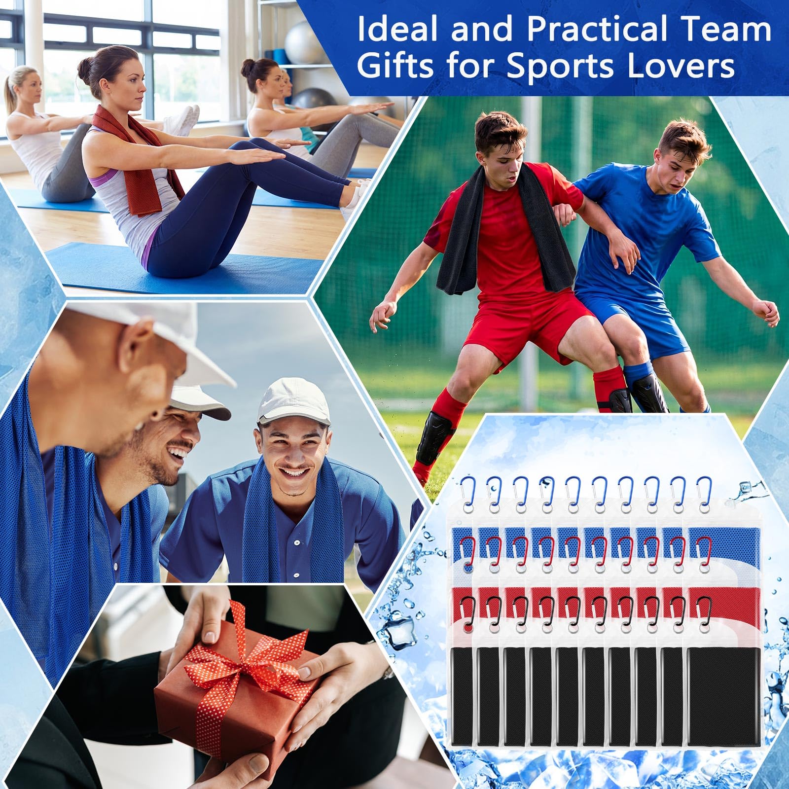 30er-Pack Kühlhandtücher 40" x 12" Kühlende Nackenwickel Weiche,atmungsaktive Kühlhandtücher Eishandtücher Mikrofaser-Trainingshandtücher für Yoga Sport Laufen Workout Fitnessstudio Camping Fitnessak