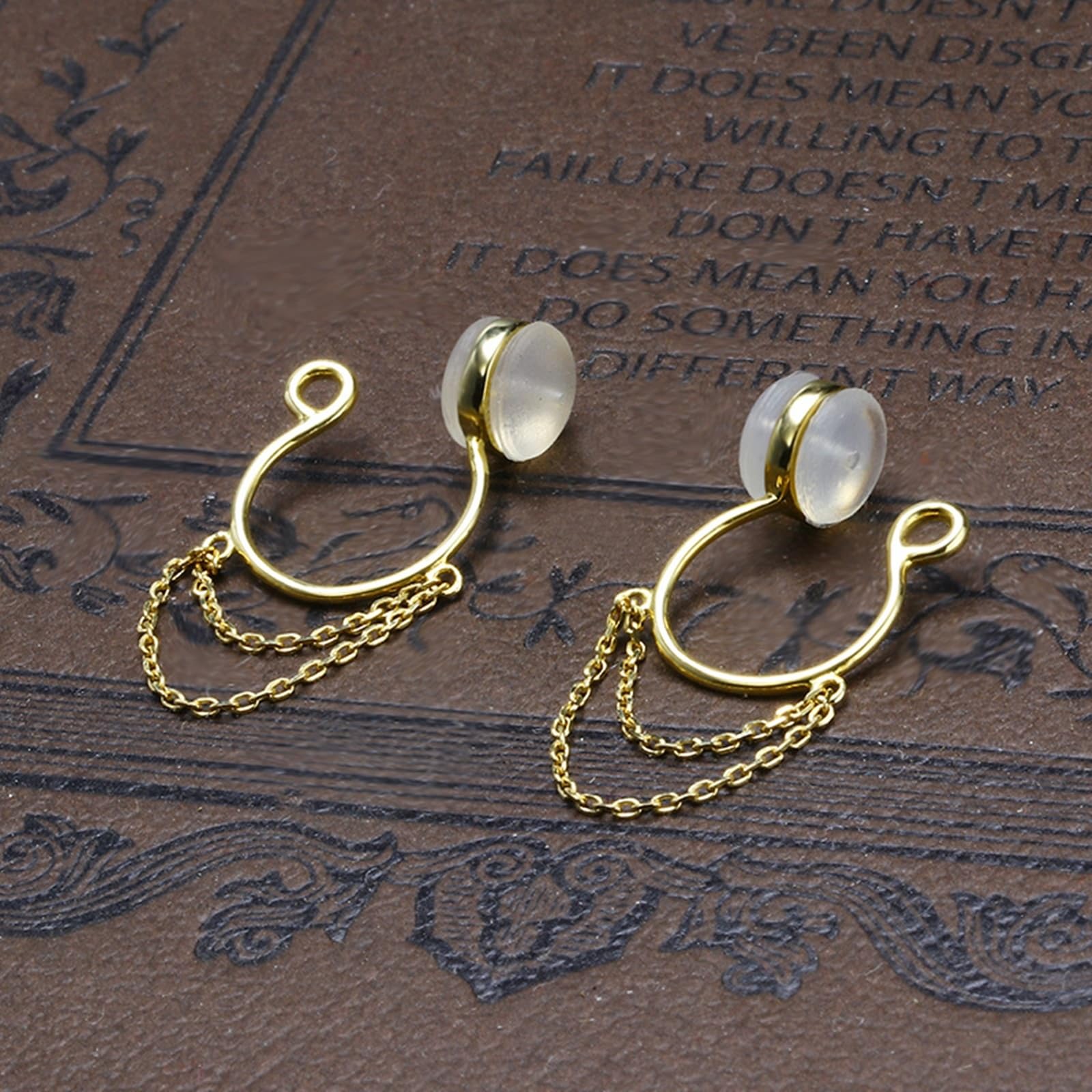 KnSam Pendientes de oro amarillo de 18 quilates, joyas de oro auténtico, clip de oreja, Au 750, pendientes boho para mujer, oro, Oro amarillo de 18 quilates, Sin circonita