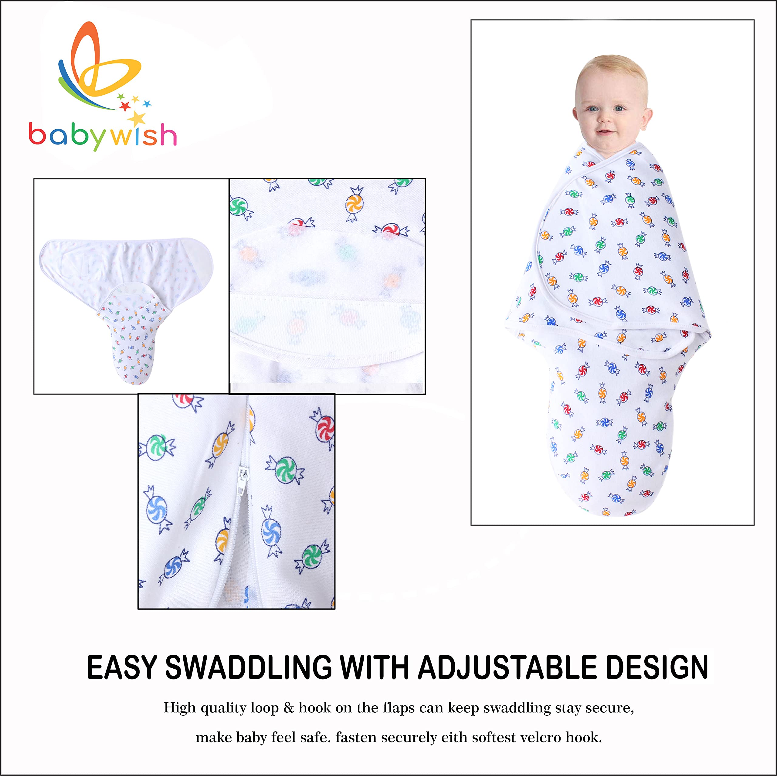 baby wish Baby Swaddle wrap for Newborn Choco Wrapper Set 1