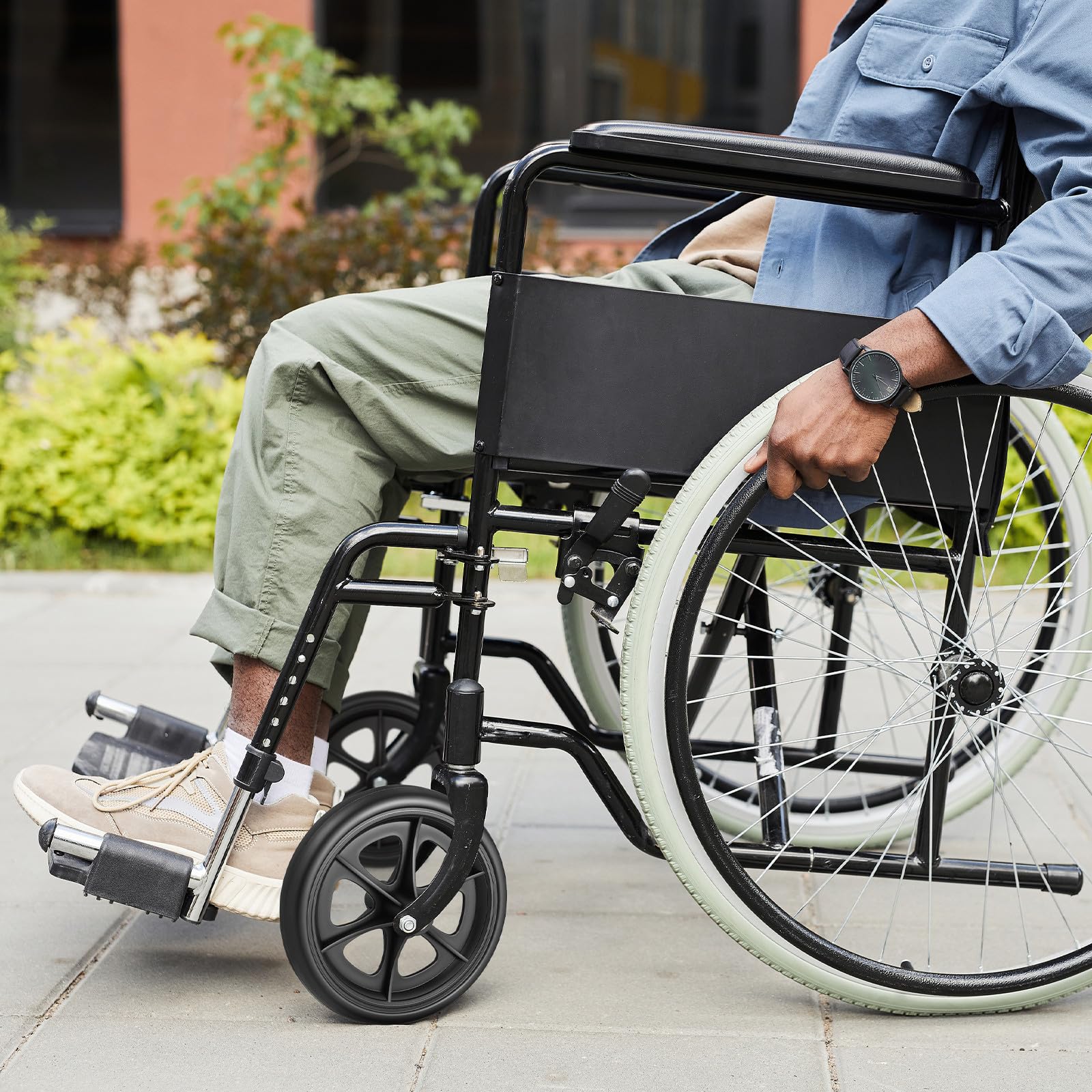 Ruedas de Repuesto para Sillas de Ruedas Resistentes al Desgaste Material Abs y Acero, Accesorio Adecuado para Uso en Interiores y Vehículos Médicos