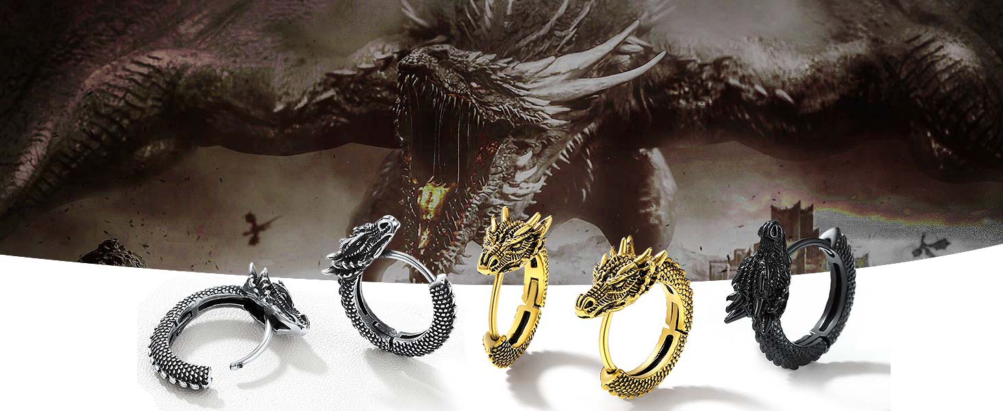Boucle d'Oreille Viking Homme Dragon – Ma Boucle d'Oreille