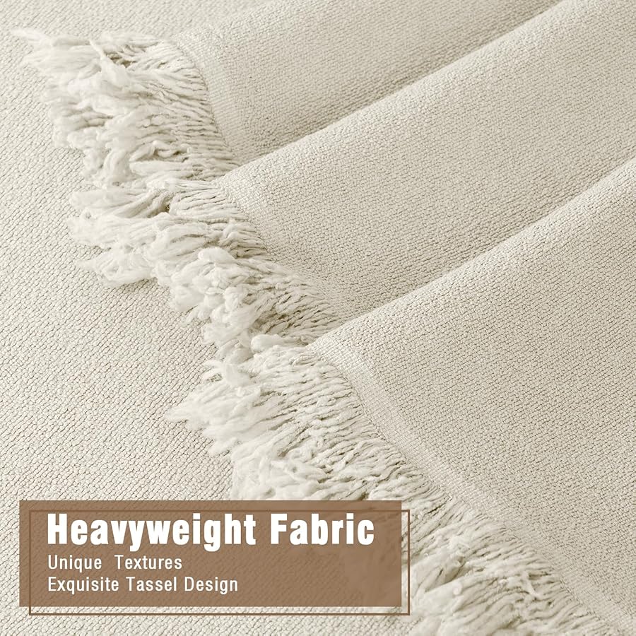 TAOCOCO Couch Cover Sectional Couch Covers Blanket Living Room Furniture Protector for 3 Cushion Couch Sofa Oversized Couch Cover Thick Durable Couch Covers with Tassels (71''x150'' Beige) - image 6