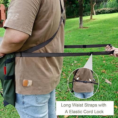 Miniatura 8 de Delantal de jardinería impermeable con espalda cruzada, delantal resistente 600D con bolsillos y liberación rápida