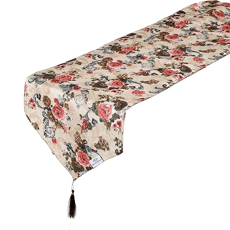 Heart Home Flower Design Cotton Table Runner for Family Dinners or Gatherings, Indoor or Outdoor Parties & Everyday Use, 16